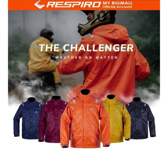 TERBARU - JAS HUJAN PRIA WANITA RESPIRO CHALLENGER DEWASA SETELAN MOTOR ORIGINAL