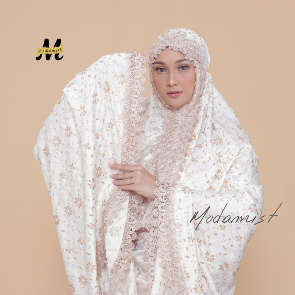 [SYAR'I MINERV] Mukena Dewasa Sutra Millo Prada Mewah Full Bordir