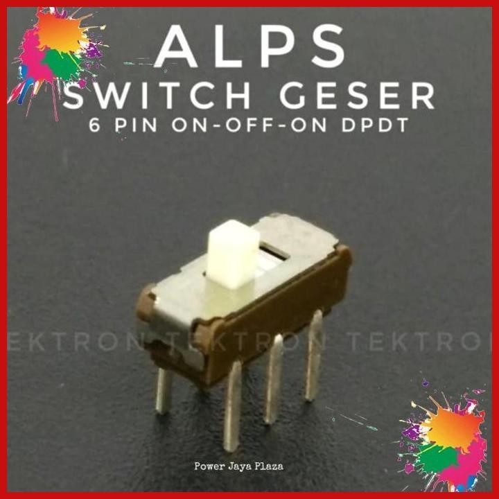 saklar geser 3posisi on off on switch 6pin dpdt msh ori alps asli [pjp]