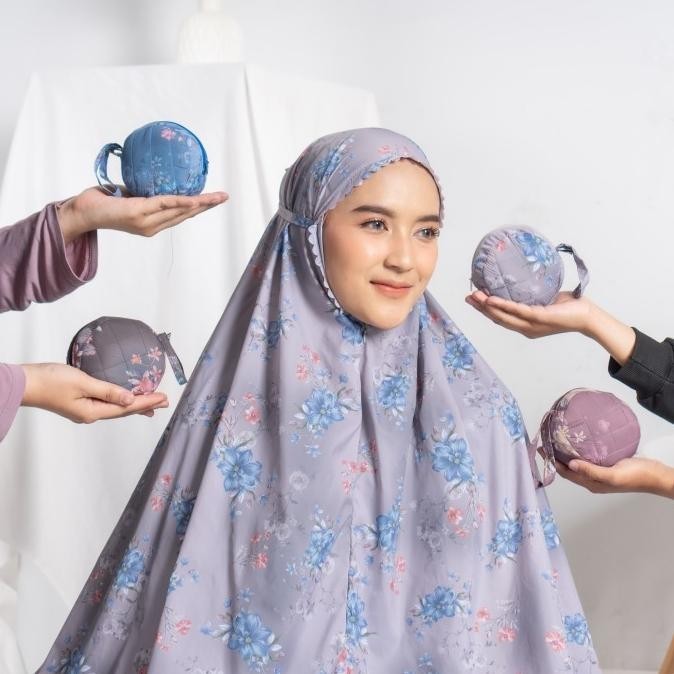 MUKENA TRAVEL MINI POUCH PARASUT KOREA MOTIF - TAS BULAT