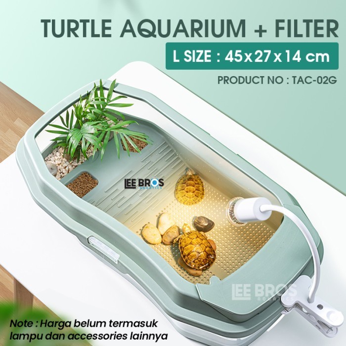 TERBARU - Aquarium Kura Kura COMPLETE FILTER / Turtle Aquarium / Kandang Kura