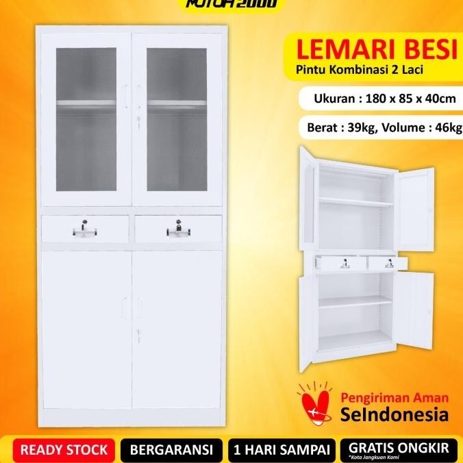 

Lemari Arsip Lemari Besi Filling Cabinet Pintu Kombinasi 2 Laci Lg Original