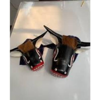 Termurah Terbaru Bantengan Kayu Motif Warna / Banteng Bantengan Kayu / Banteng Bantengan Kayu Anak M