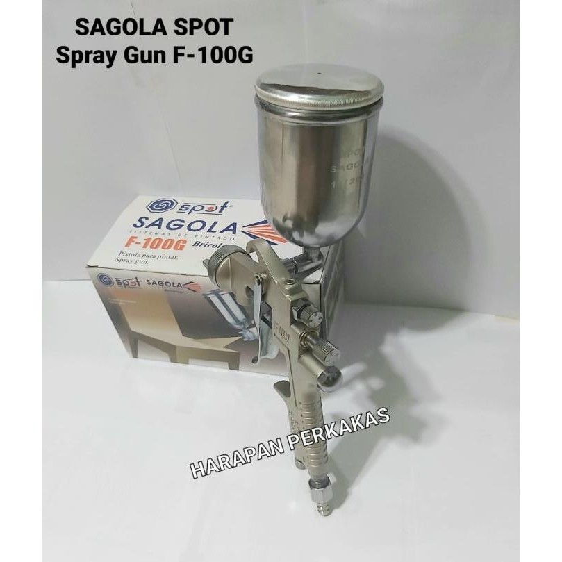 Spray Gun Sagola Spot Tabung Atas F-100 / F100 G + Selang Recoil 9 M