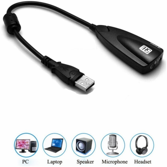 BAGUS BELI Sound Card USB Kabel Colokan Jack Audio Laptop PC Headset Mic Speaker