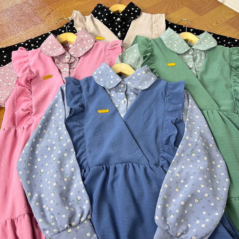 New Produk Stelan Ansk Gamiss Bju Idhul Fitri Gemis Anak Terbaru2024 Gamis 1 Tahun Perempuan Baju Mu