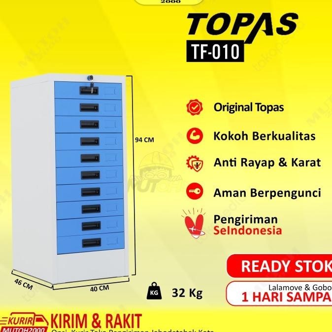 

Topas Tf-010 Lemari Besi Penyimpan Laptop 10 Laci Berkualitas