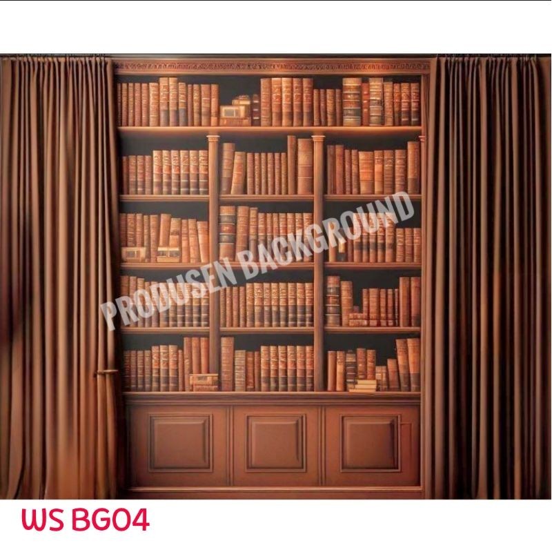 READY Kain Background Foto Wisuda  Rak Buku WS BG04 Studio Photo