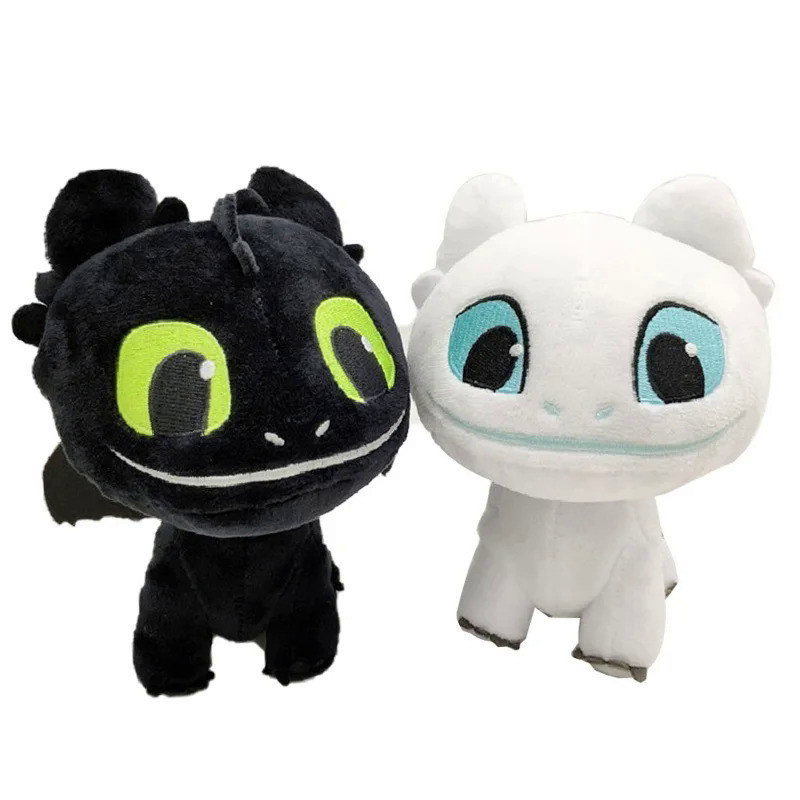 22cm Dragon Stuffed Dolls  Light Fury Toothless Night Plush Toy Soft White Dragon for Kid Dropshippi