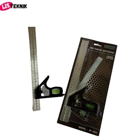 

EKSKLUSIF Penggaris Siku Waterpasss 12inch Mistar Multifungsi Adjustable Combination ruler Waterpass