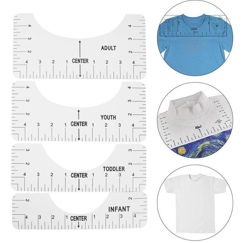 

LIMIT Isi 4 T-Shirt Ruler Guide Alat Penggaris Penjajajaran Kaos Untuk Desain Tengah