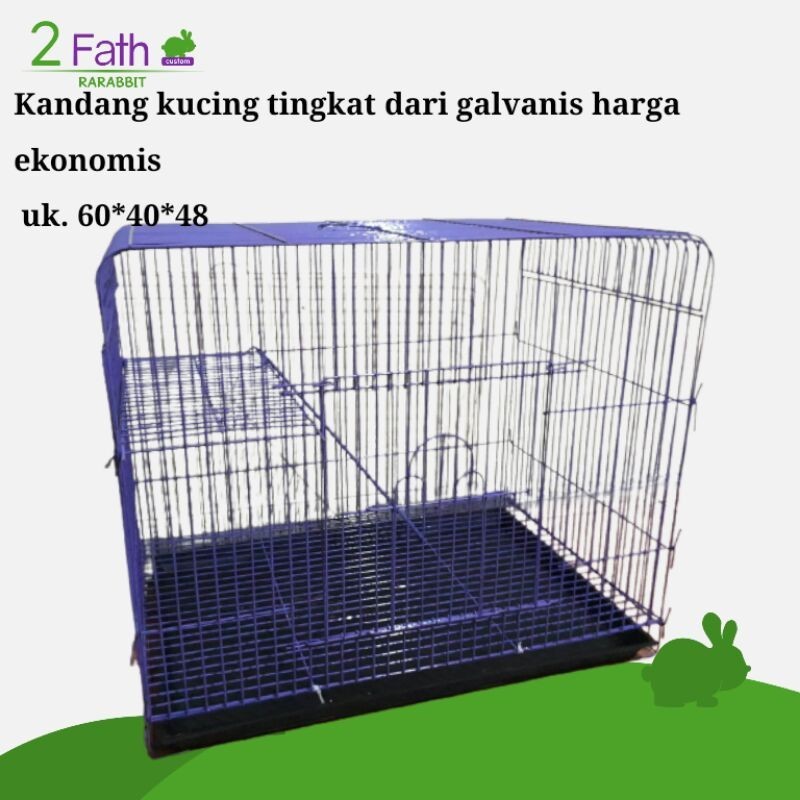 PROMO KANDANG Kandang hewan tingkat galvanis 60x40x48 untuk kucing kelinci kandang kucing