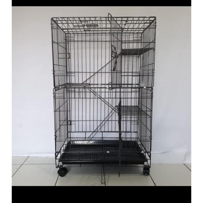 PROMO KANDANG TERMURAH KANDANG KUCING BESI 3 TINGKAT UKURAN 60 x 40 x 100 cm TINGKAT _3