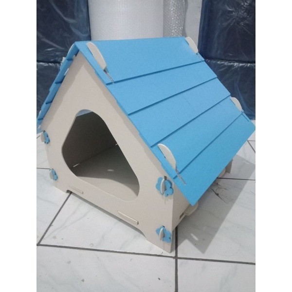 PROMO KANDANG Kandang rumah Kucing Kayu Unik Bongkar pasang 3D Puzzle 40 cm