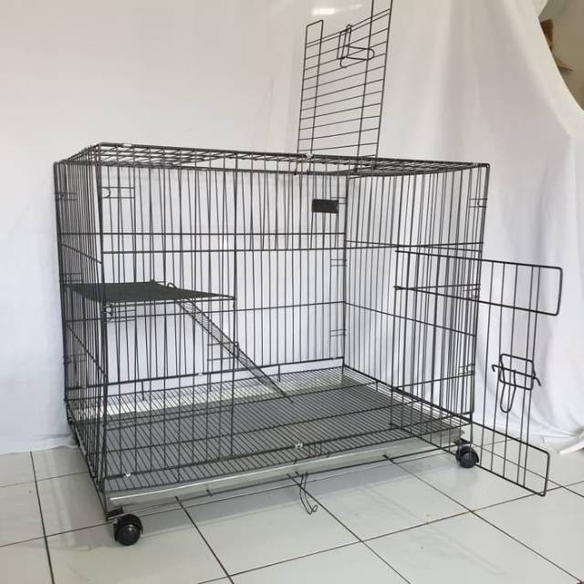 PROMO KANDANG Kandang Kucing / Kandang Anjing Besi Lipat Size XXL 97x66x75 Cm