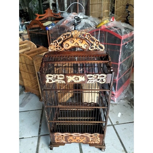 PROMO KANDANG SANGKAR UKIR KOTAK KEMBANG TAMPAR NO.1 COCOK BUAT CUCAK ROWO ,CUCAK IJO,KACER DLL.