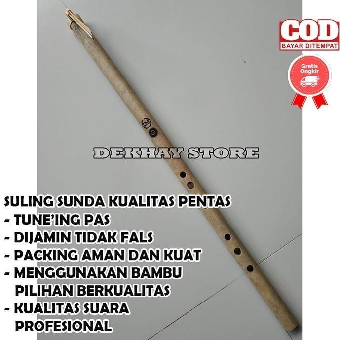 Seruling - (Kualitas Premium Original) Suling Seruling Bambu Sunda Lubang 6 + 1