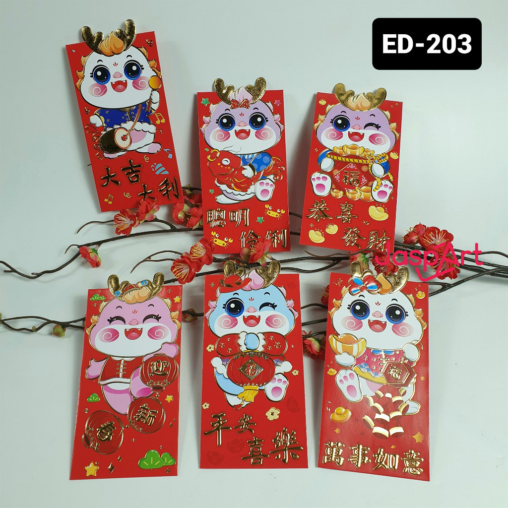 

HJ8 ANGPAO PANJANG ANGPAO TANDUK PREMIUM IMLEK SHIO NAGA 2024 HONGBAO BESAR FUNGPAU ISI 6 MIX ICP
