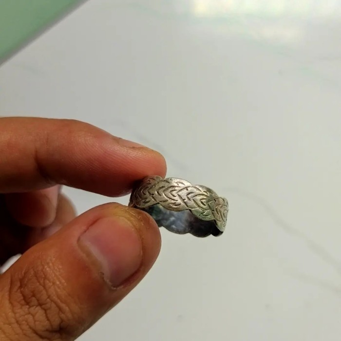 Cincin - Cincin Perak 925 Pria Motif Daun