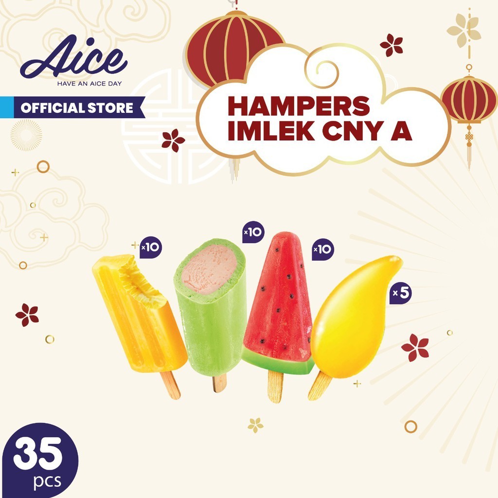 

U3N PAKET HAMPERS IMLEK CNY A CHINESE NEW YEAR ESKRIM AICE ICE CREAM TOTAL 35 PCS ES KRIM EG3