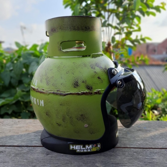 Helm - Helm Gas Lpg - Helm Unik Tabung Gas - Retro Helm Ringan