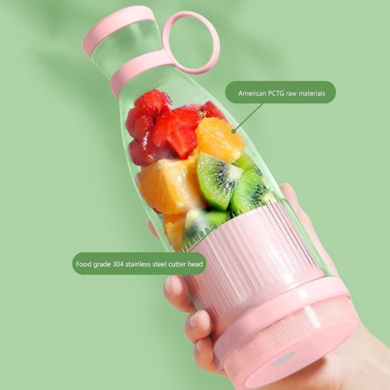 Terkini Juice Blender Portable 380Ml Cup Botol Mini Juicer Jus Baterai Charge