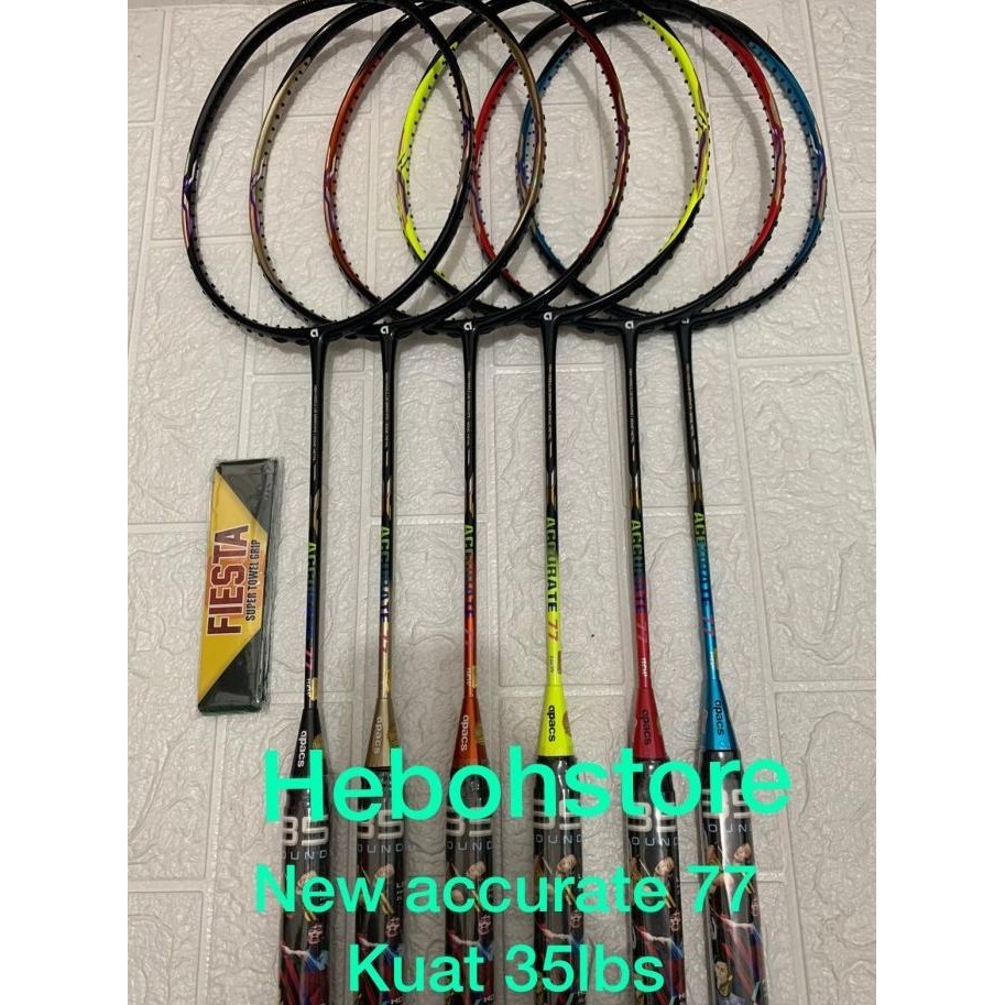 Raket Badminton APACS NEW ACCURATE 77 kuat 35 LBS + bonus grip