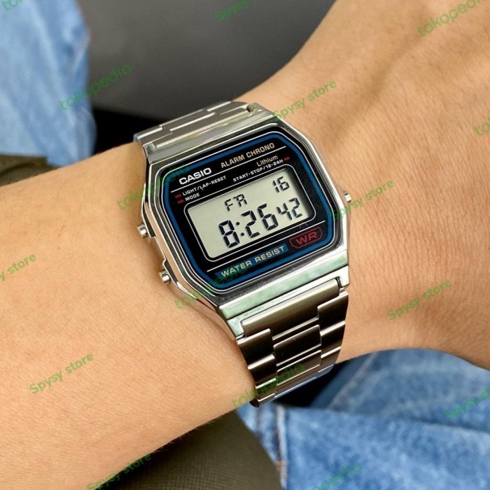 Casio Original A158Wa-1Df A158W A158 Retro Classic Jam Tangan Digital