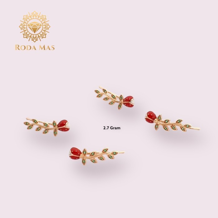 ANTING GIWANG STROBERI EMAS ASLI KADAR 17K