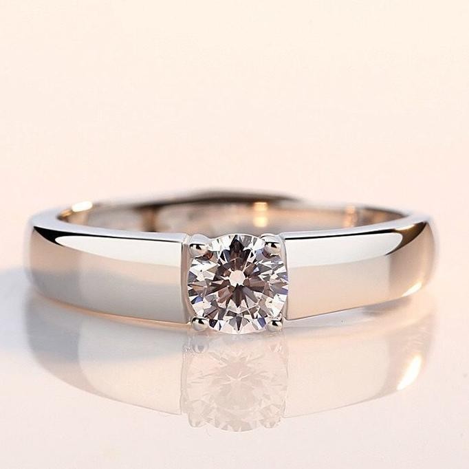Cincin Moissanite Pria Berlian Moissanite Cincin Gra Sertifikat Cincin Sier Pria Peringatan Tahunan 
