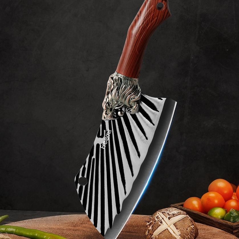 [Baru] Pisau Daging Bahan Baja Pisau Anti Lengket Anti Karat Pisau Daging Tajam