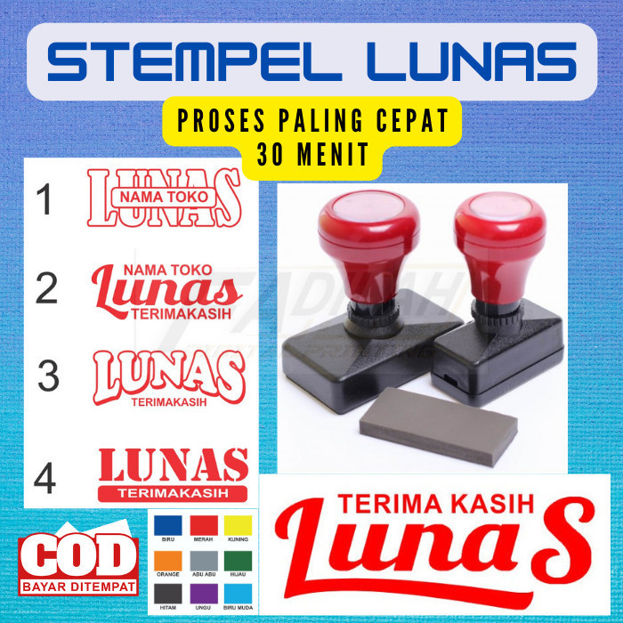 

HARGA DISKON STEMPEL LUNAS / STEMPEL CUSTOM / WARNA