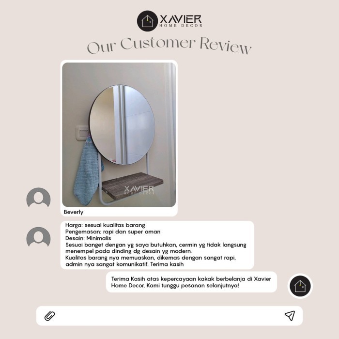 Cermin - Xavier Home Decor Cermin Kamar Mandi Minimalis / Cermin Kamar Mandi