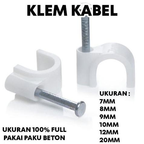 

<<<<<] Klem Kabel Listrik Warna Putih Paku Beton ukuran 7 8 9 10 12 20 mm