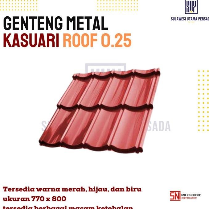 ] Genteng Metal Kasuari Ketebalan 0.25 Biru Merah Dan Hijau