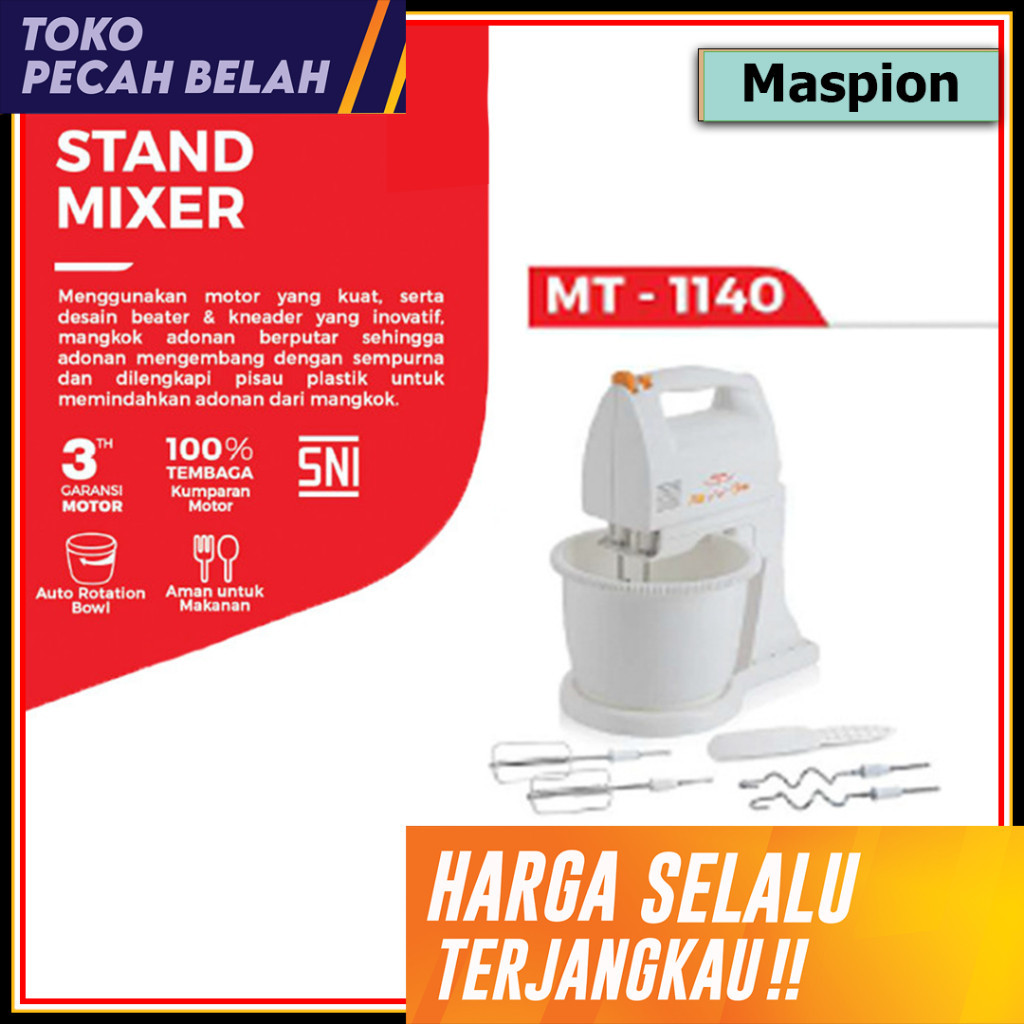 Maspion hand & stand mixer MT 1140 MT1140 maspion mixer com