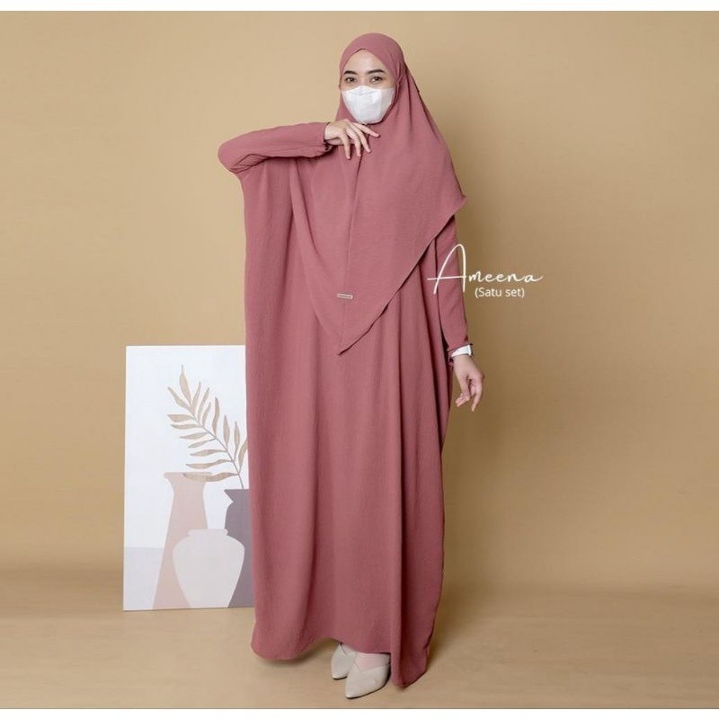 Z3Z KAFTAN AMEENA CRINKLE SET HIJAB PREMIUM CUH