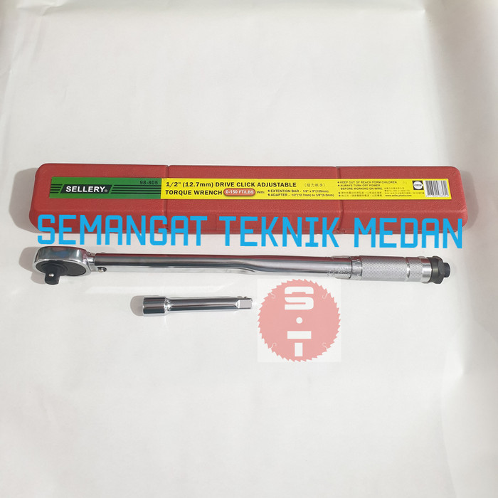 BEBAS ONGKIR - KUNCI TORSI MEKANIKAL MOMEN MOMENT TORQUE WRENCH 1/2" 14KG SELLERY