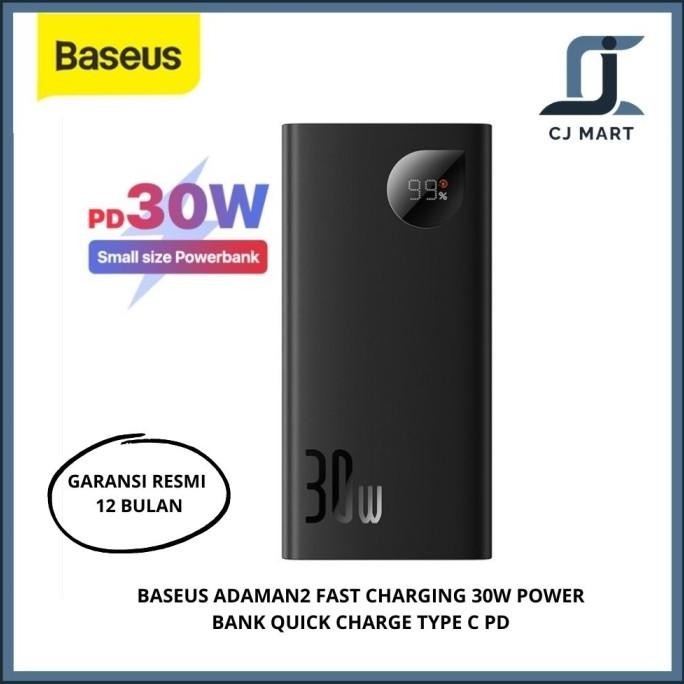 BASEUS ADAMAN 2 FAST CHARGING 30W POWER BANK QUICK CHARGE TYPE C PD