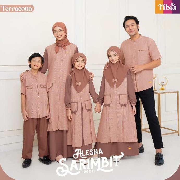 Big Sale Sarimbit Nibras Terbaru 2023 Alesha Terracotta / Baju Muslim Keluarga Terbaik