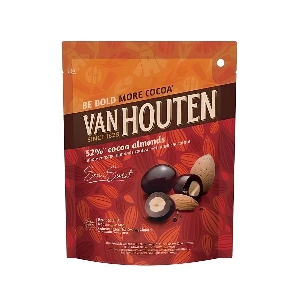 

VAN HOUTEN 52% COCOA ALMONDS POUCH 40 GR