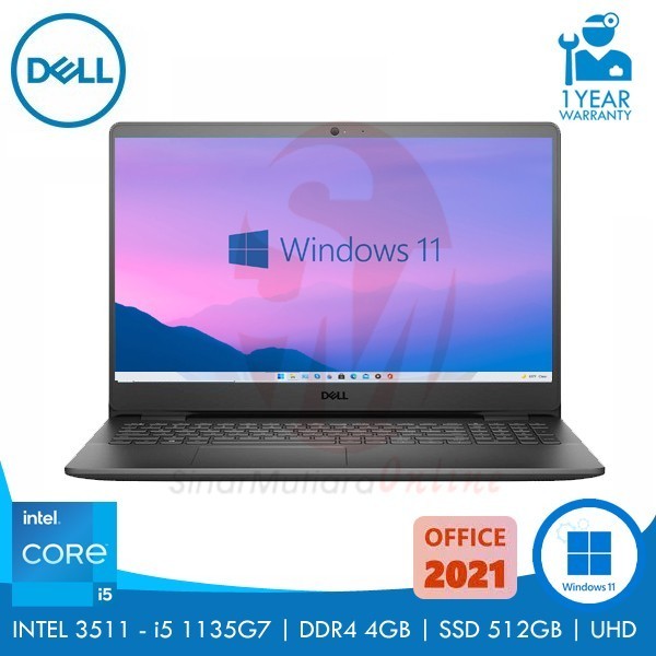 PROMO NOTEBOOK DELL INSPIRON 3511 I5 1135G7 4GB 512GB 15.6 UHD WIN11+OHS2021 #ORIGINAL