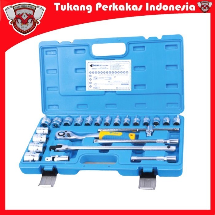 Kunci Sock Set 24 Pcs 1/2 Socket Set Socket Wrench Set 1/2 Inch Benz