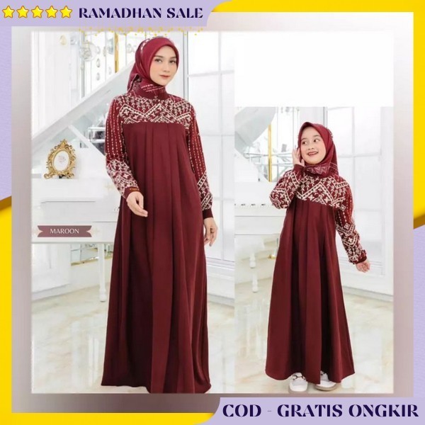 Gamis Baju Lebaran Keluarga Syari Idul Fitri 2024 Ghamis Psangan Couple Kekinian Perempuan Vouple Ka
