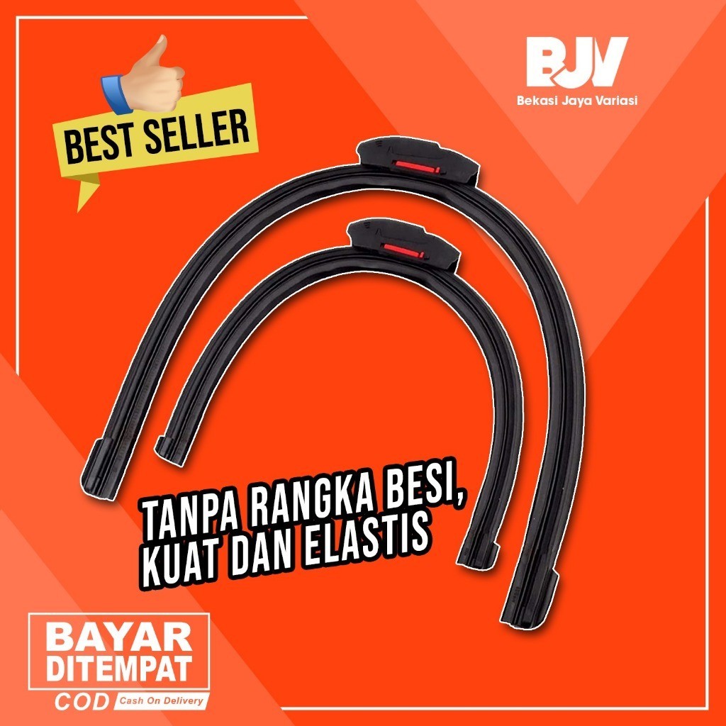 Wiper Mobil Dual Blade - Toyota All New Rush 2017 - 2022 - Wiper Frameless Dua Karet Universal