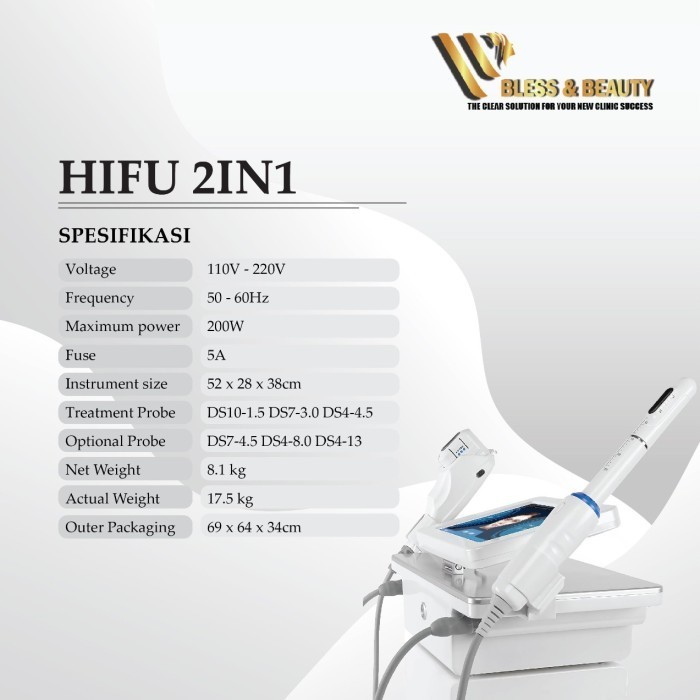 Hifu 2In1 Face Lifting V Tightening Hifu 5 Catridge Garansi