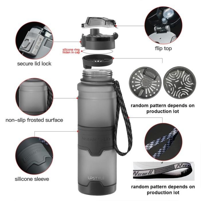 Botol Air Minum 1000Ml Upstyle Premium Sport Water Bottle Frosted