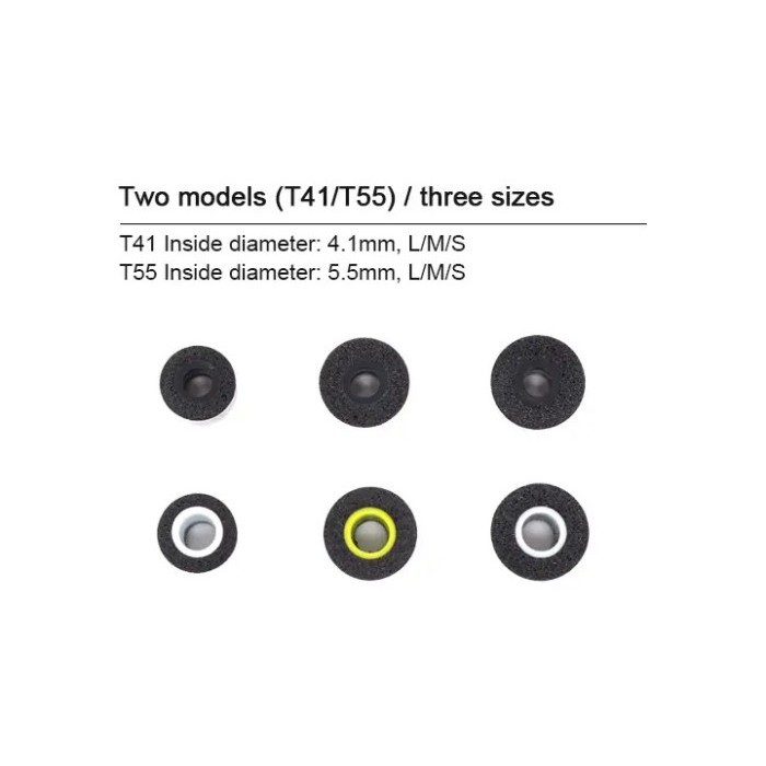 Moondrop Mis-Tip T41/T55 Memory Foam Sponge Tips Eartips Earpiece