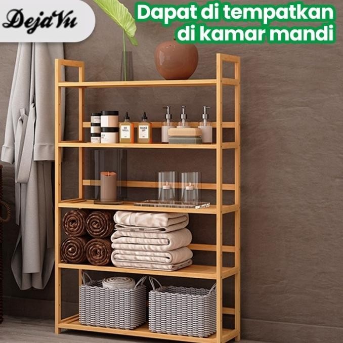 Dejavu Rak Buku Susun Rak Kayu Kamar Mandi Rak Dapur Serbaguna HRK205