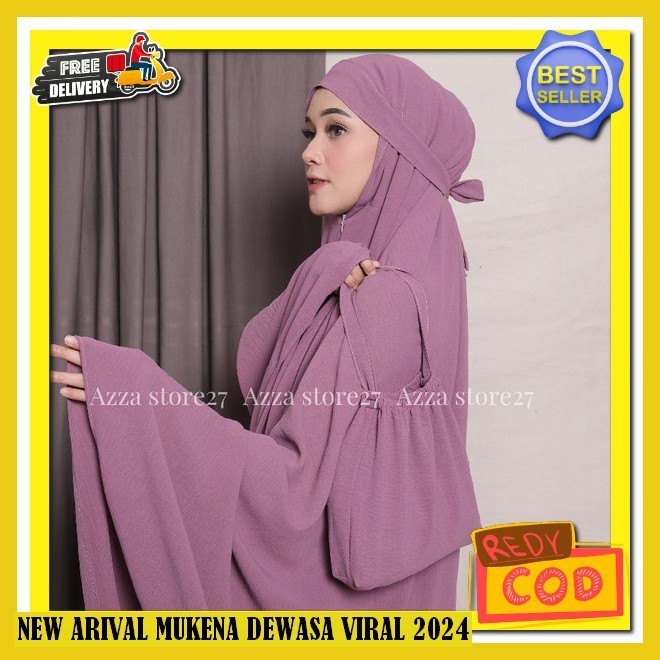 Mukena Terusan Dewasa Bahan Adem Mungkena Silky Premium Maukena Jumbo Moela Rayon Motif Cewek Ied Mu